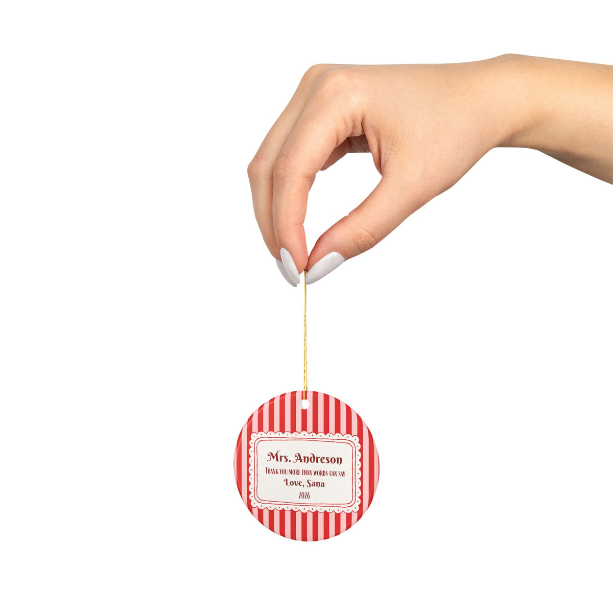 Teacher's Appreciation Ornament - Stripes