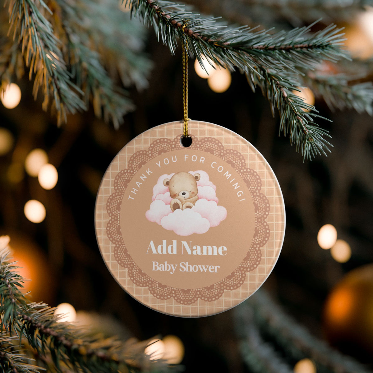 Baby Shower Ornament, Personalized Gift And Party Favor | Ceramic Decoration - Baby Girl