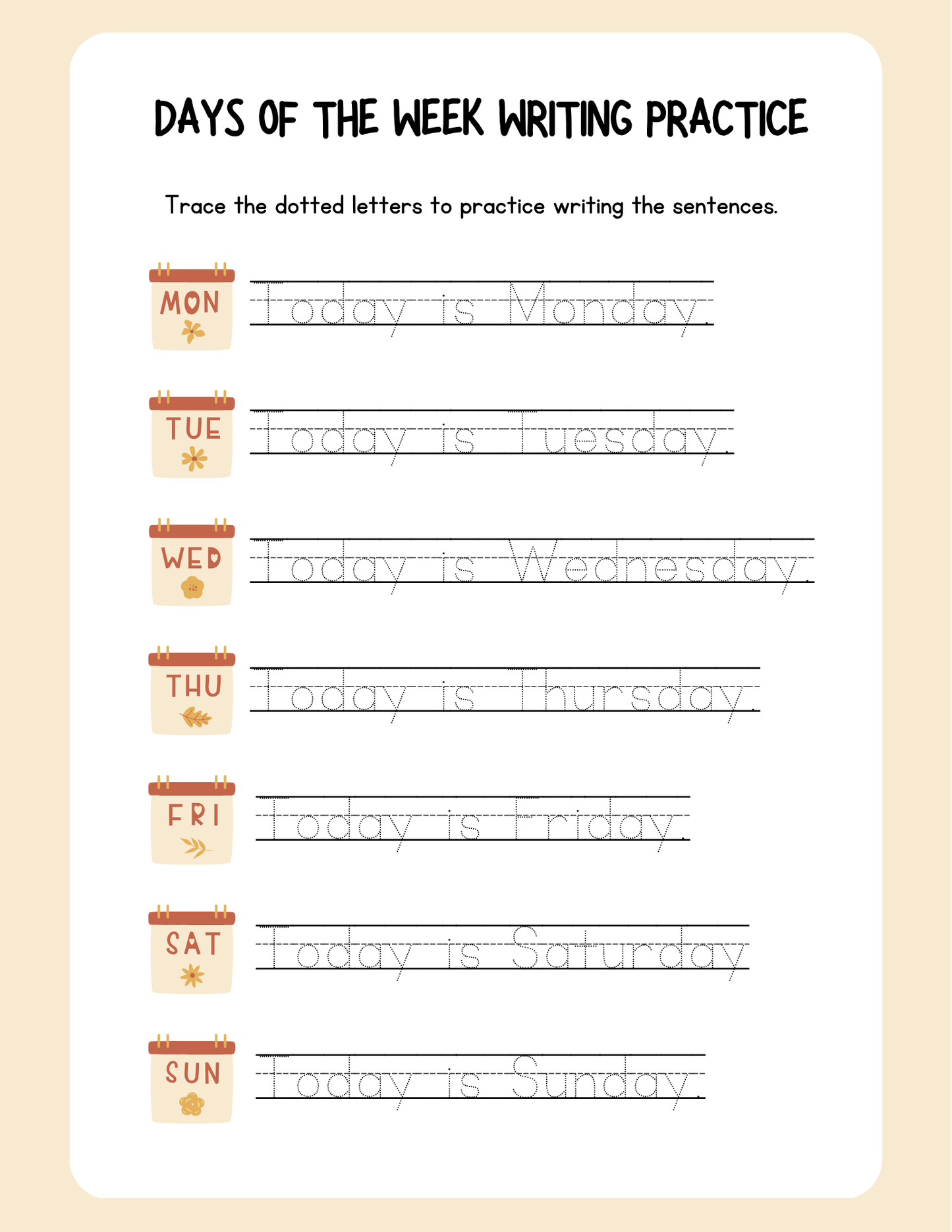 Grade 1 English Writing Practice