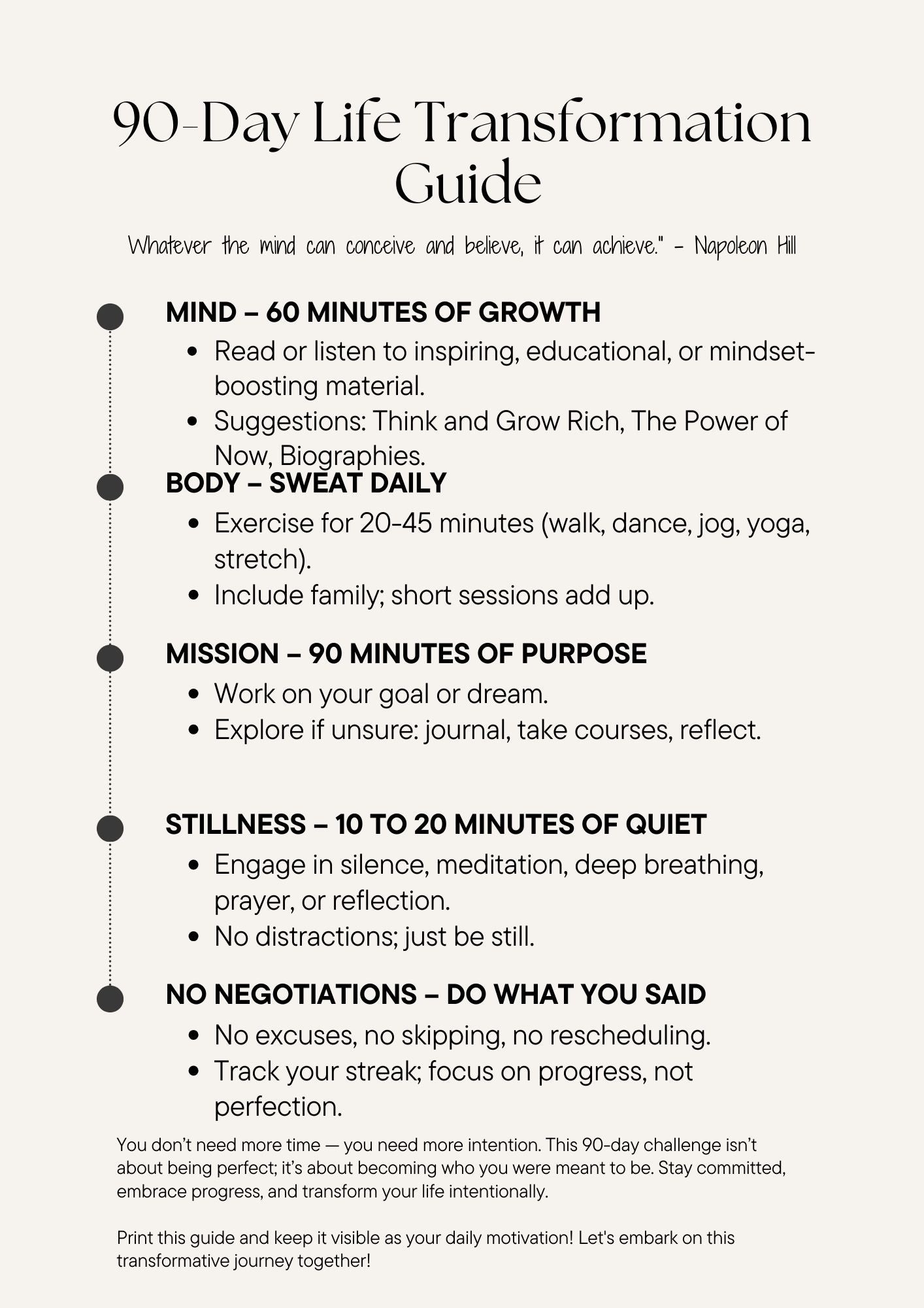 90-Day Life Transformation Guide and Tracker