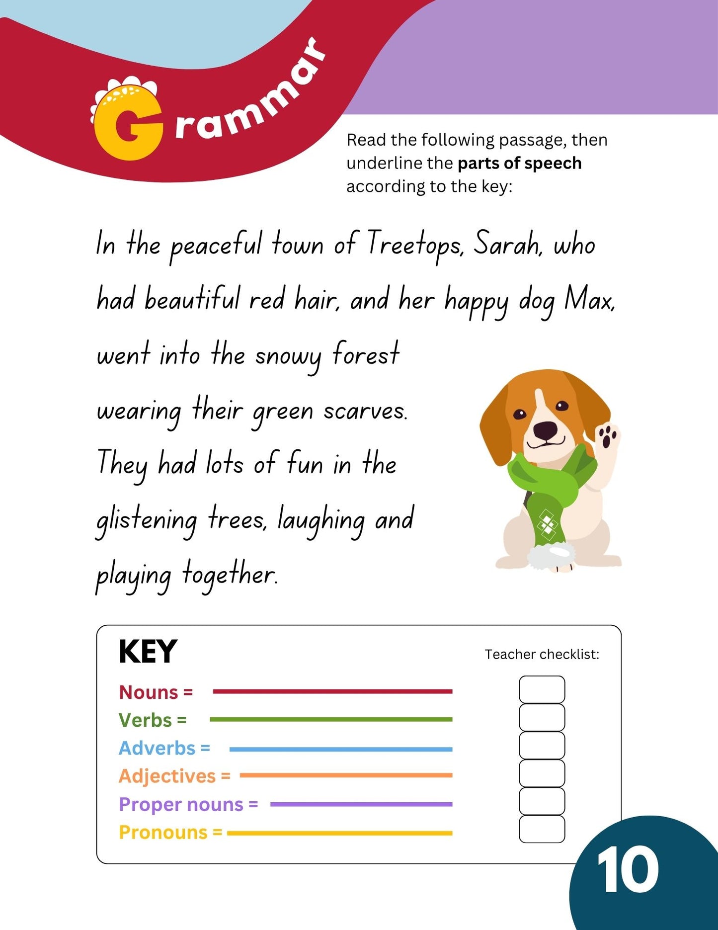 Grade 1 English Literacy Practice