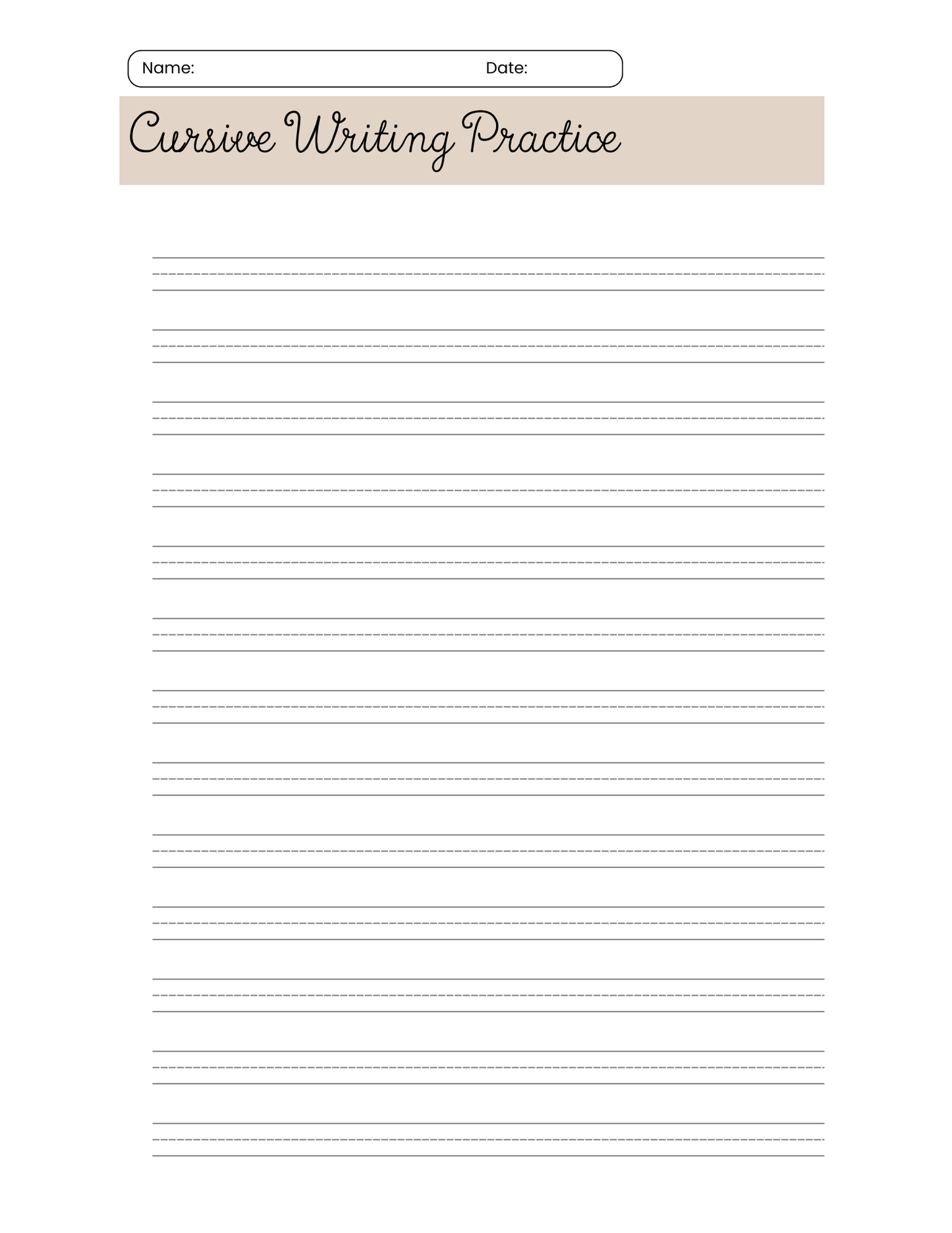 Cursive Writing Prctice