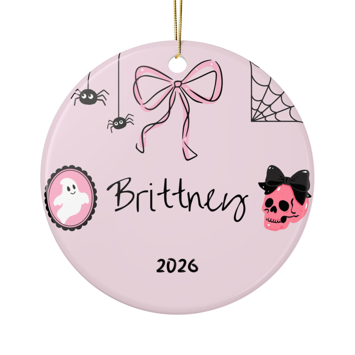 Pink Gothic Halloween Christmas Ornament