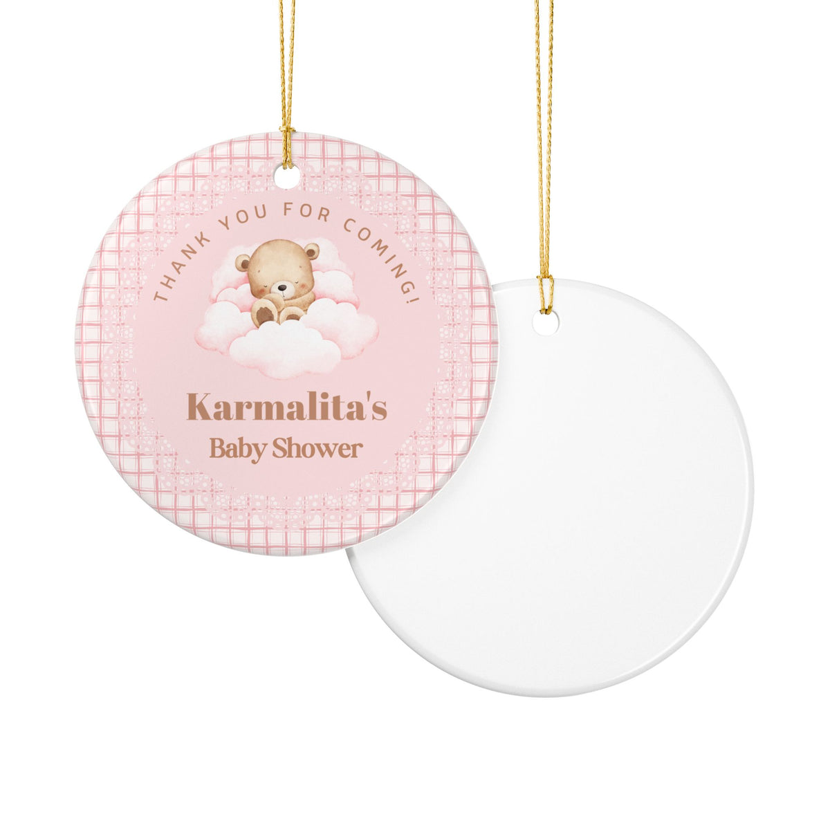 Copy of Baby Shower Ornament, Personalized Gift And Party Favor | Ceramic Decoration - Baby Girl