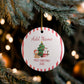 Personalized First Christmas Teddy Bear Ornament | Ceramic Decoration - Red