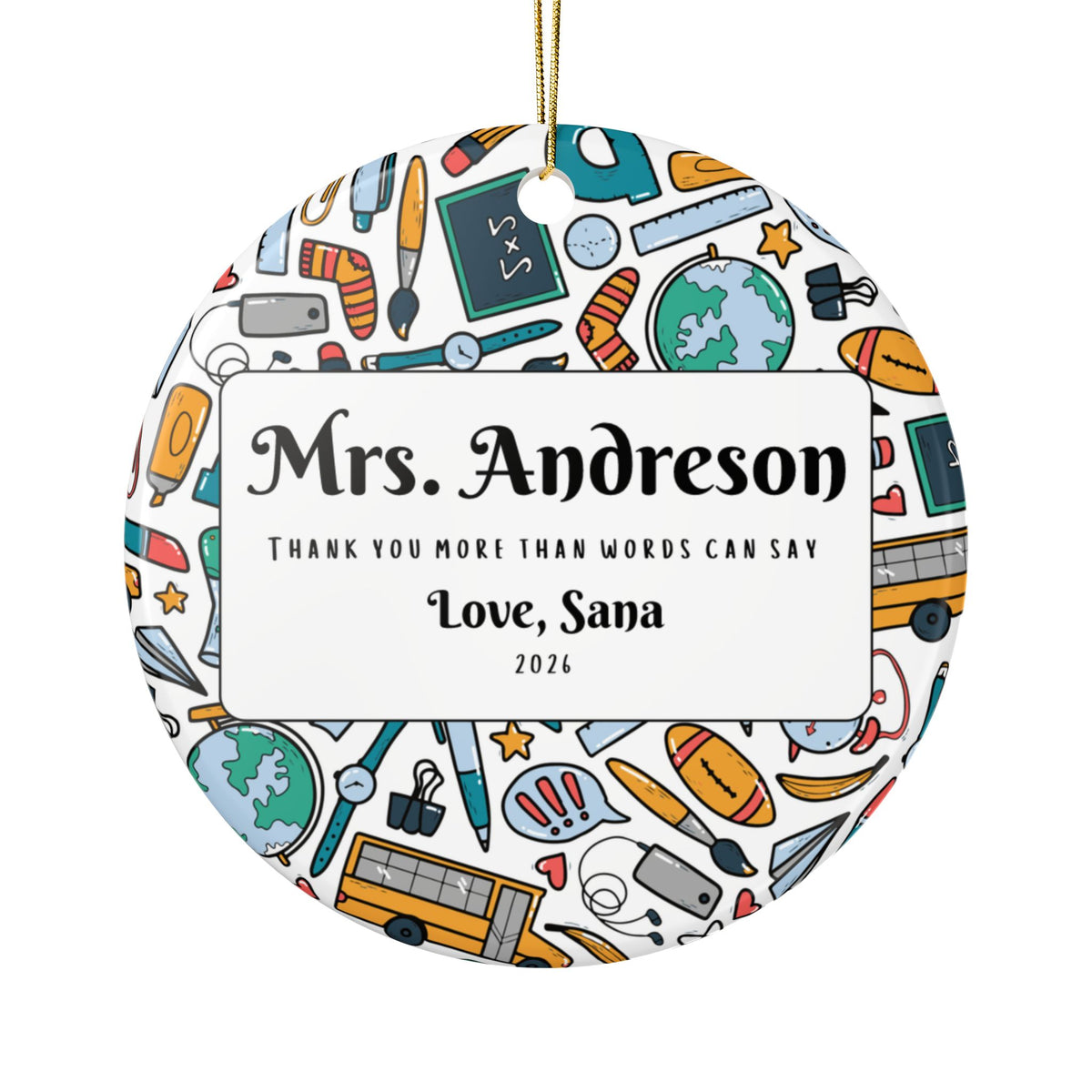 Teacher's Appreciation Ornament - Pattern