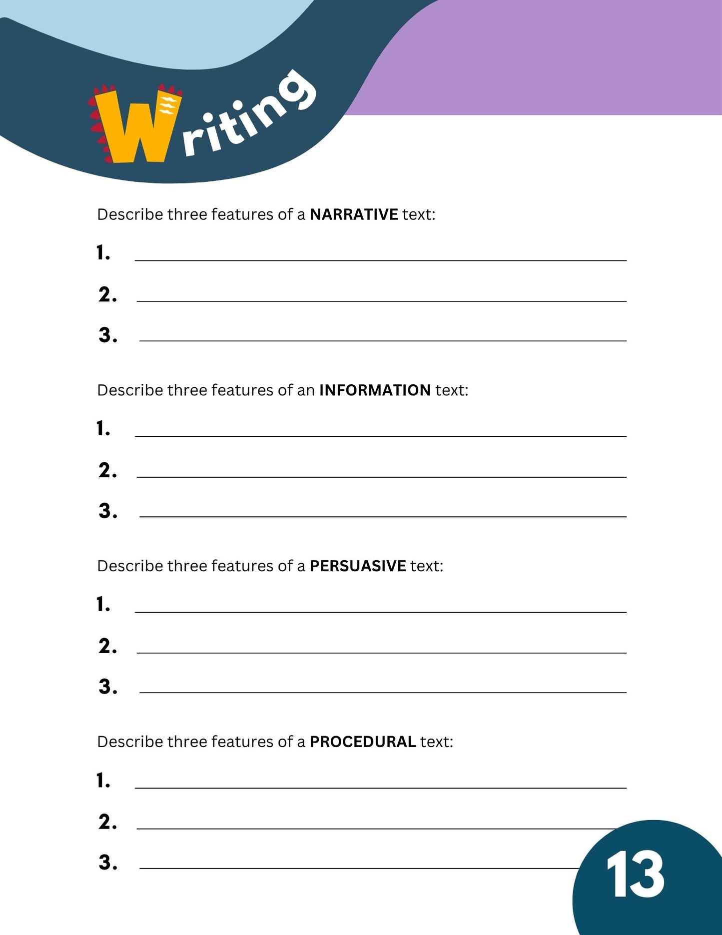 Grade 1 English Literacy Practice