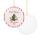 Personalized First Christmas Teddy Bear Ornament | Ceramic Decoration - Red