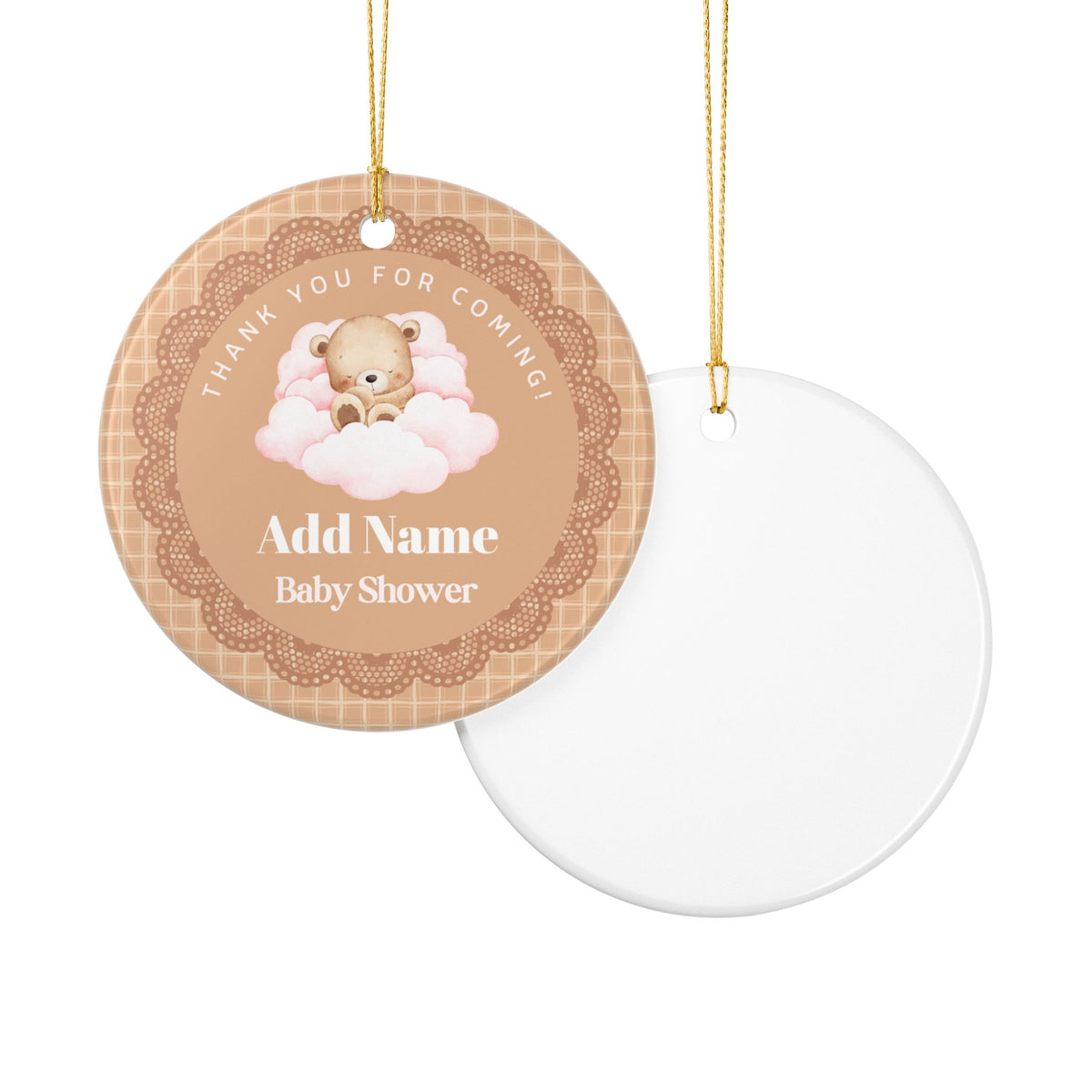 Baby Shower Ornament, Personalized Gift And Party Favor | Ceramic Decoration - Baby Girl