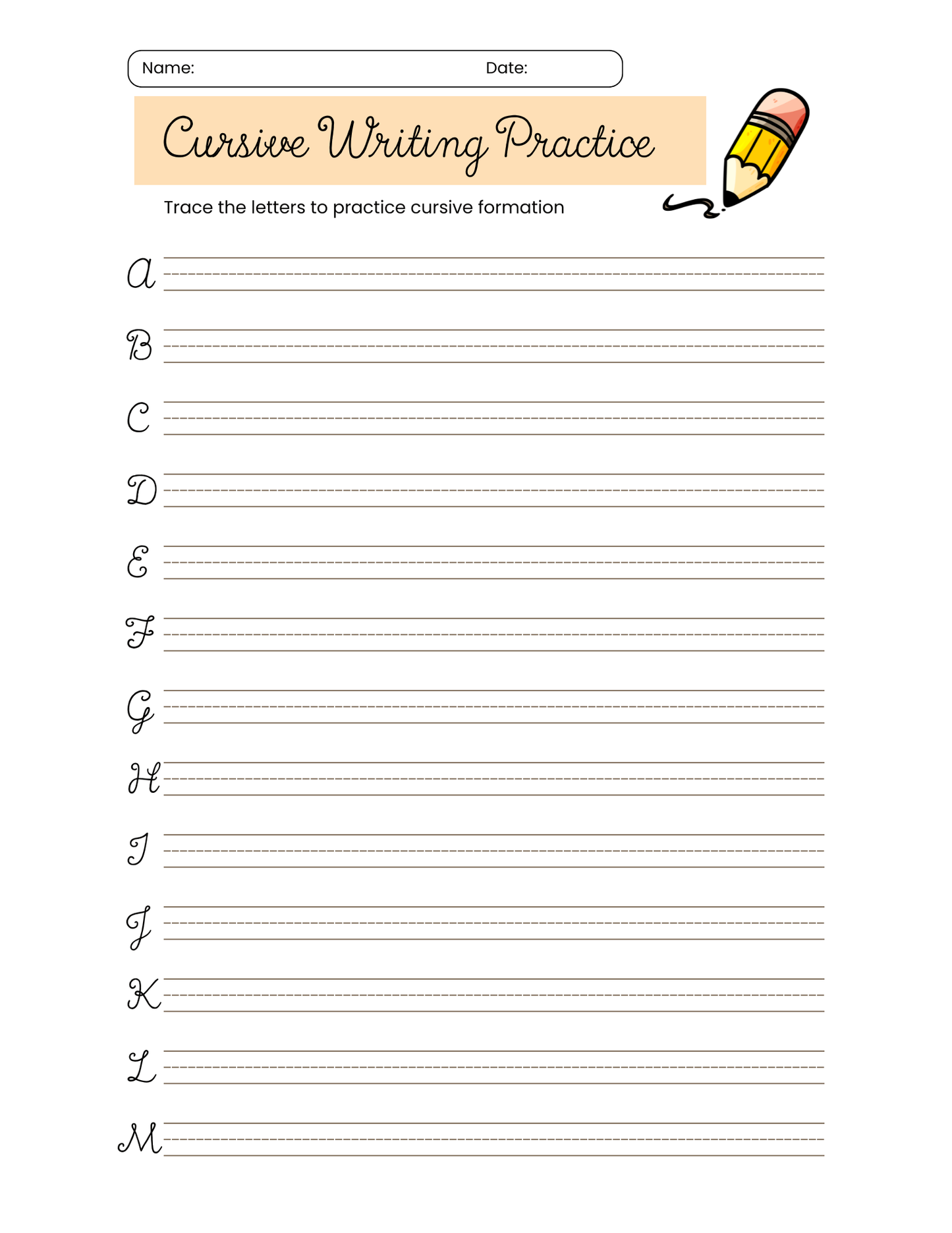 Cursive Writing Prctice