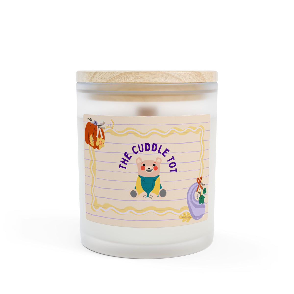 Frosted Glass Candle — 'The Cuddle Tot' Cute Baby Nursery Scented Candle (11oz)