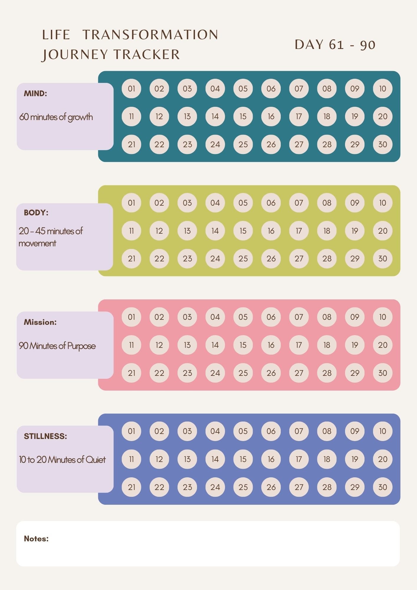 90-Day Life Transformation Guide and Tracker