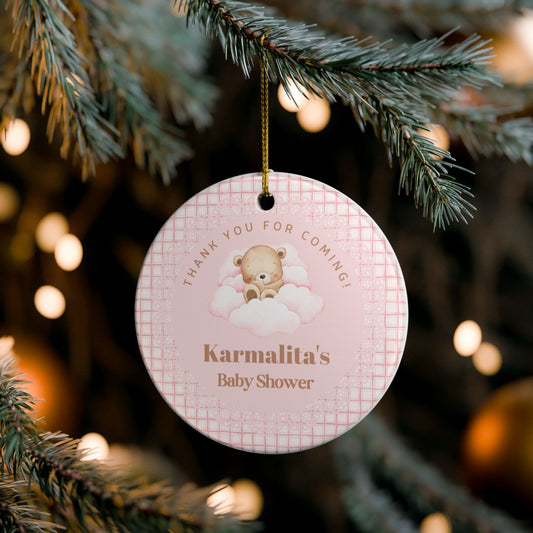 Copy of Baby Shower Ornament, Personalized Gift And Party Favor | Ceramic Decoration - Baby Girl