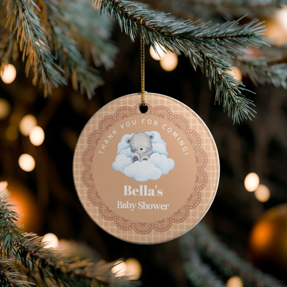 Baby Shower Ornament, Personalized Gift And Party Favor | Ceramic Decoration - Baby Boy