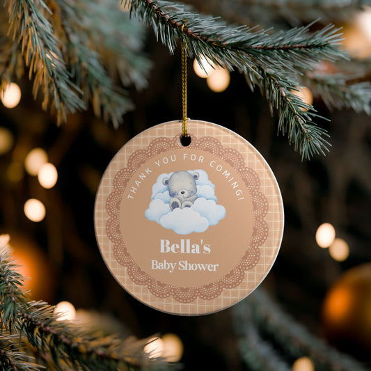 Baby Shower Ornament, Personalized Gift And Party Favor | Ceramic Decoration - Baby Boy
