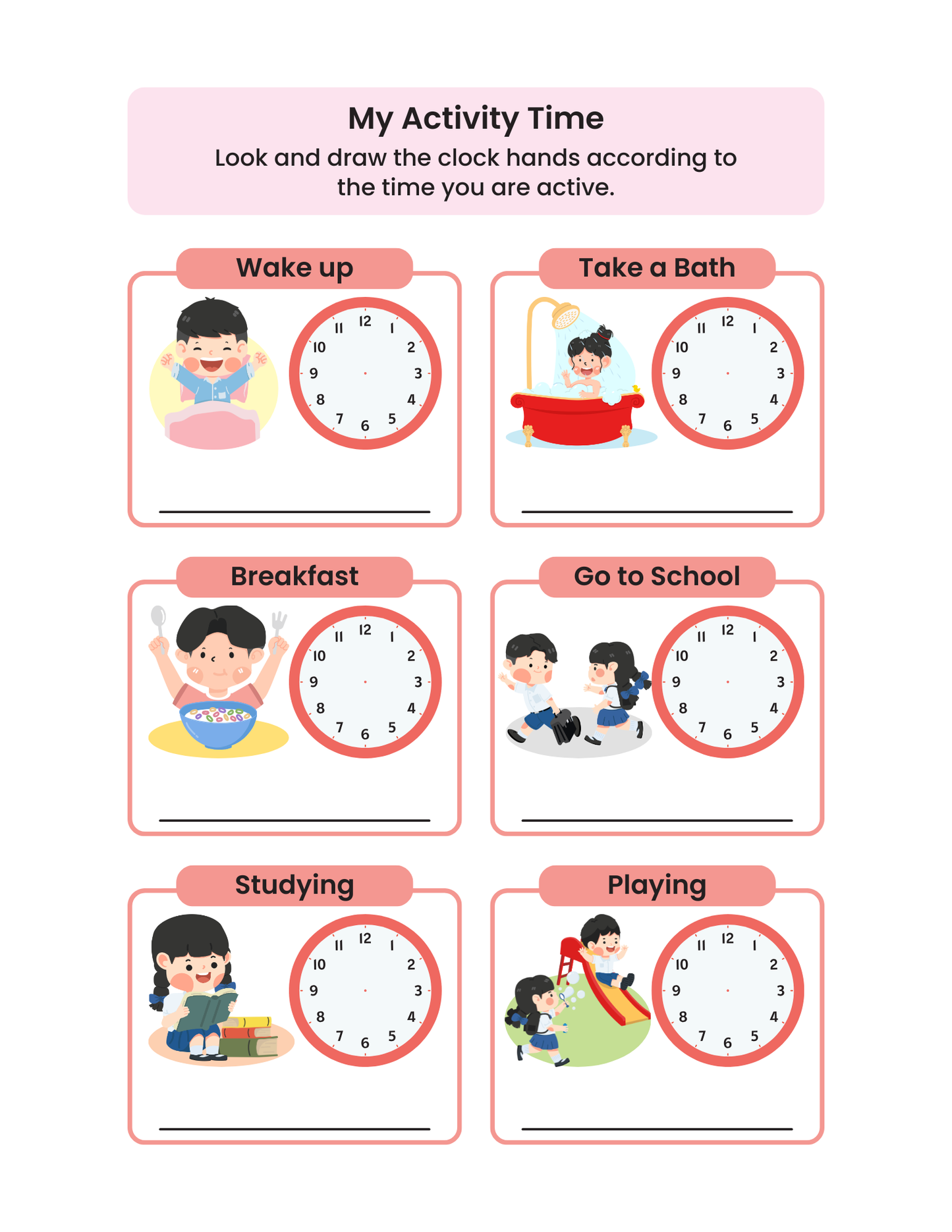 Time Telling Practice Sheets