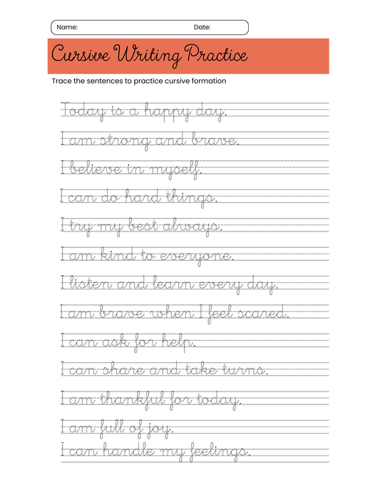Cursive Writing Prctice