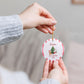 Personalized First Christmas Teddy Bear Ornament | Ceramic Decoration - Red