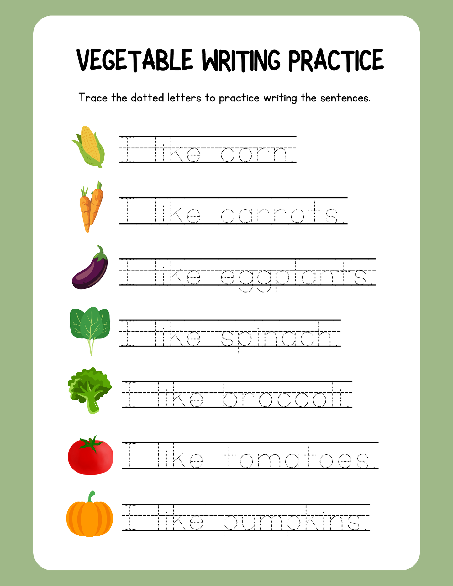 Grade 1 English Writing Practice
